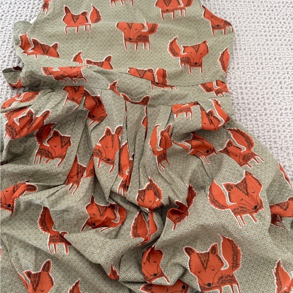 L.A soul Sleeveless Womens Fox Print Dress in Sage and Rust Size S - Picture 7 of 7